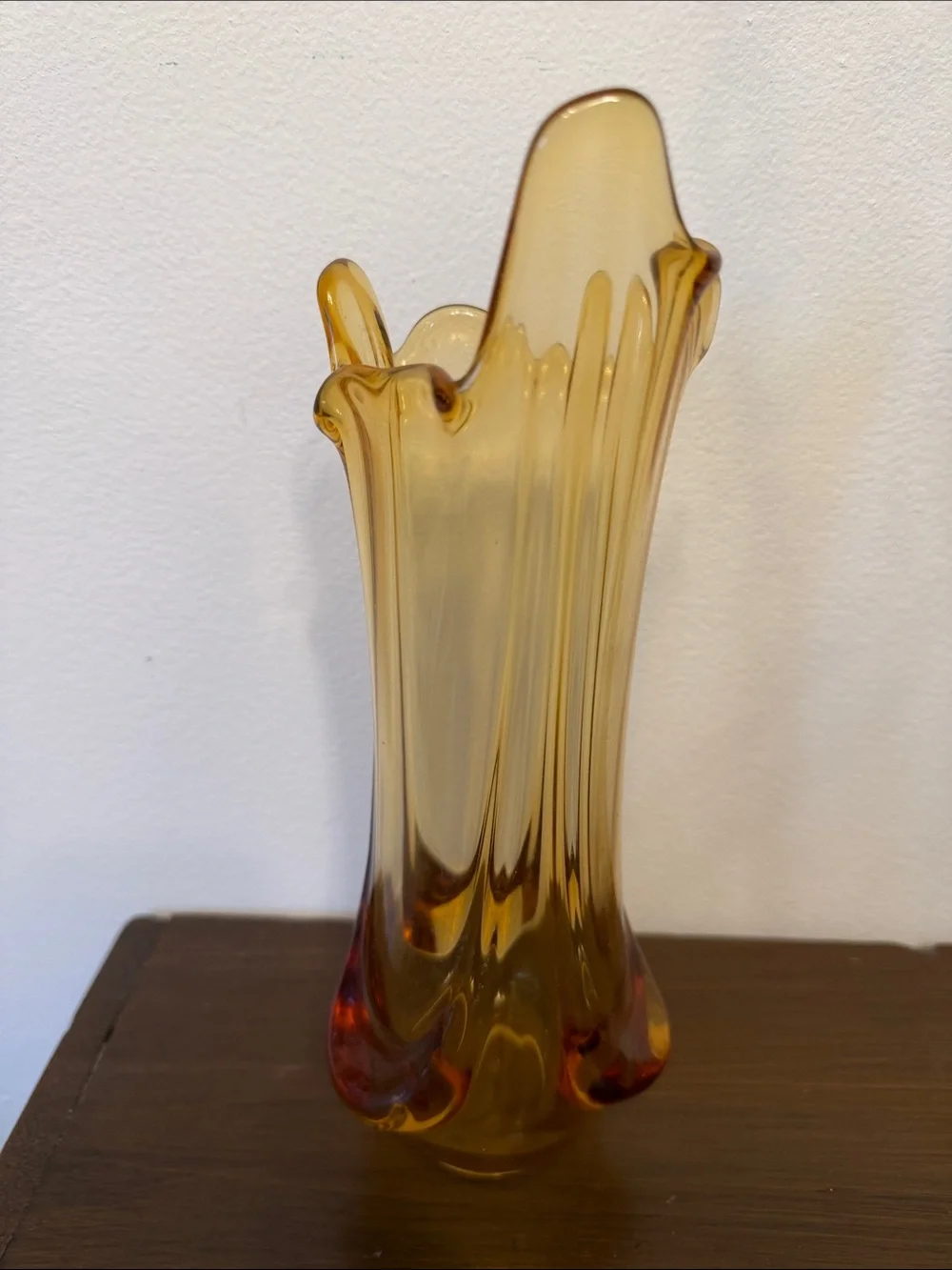 Amber Swung Glass Decorative Vase - Home Accents